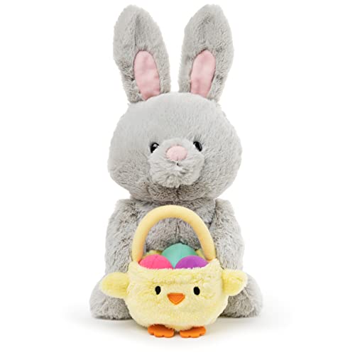 ガンド GUND ぬいぐるみ 即物的 お世話 GUND Amazon Exclusive Easter Bunny with Basket and Colorful Eggs, Easter Decorations, Bunny Stuffed Animal for Ages 1 and Up, Gray, 10\"ガンド GUND ぬいぐるみ 即物的 お世話"