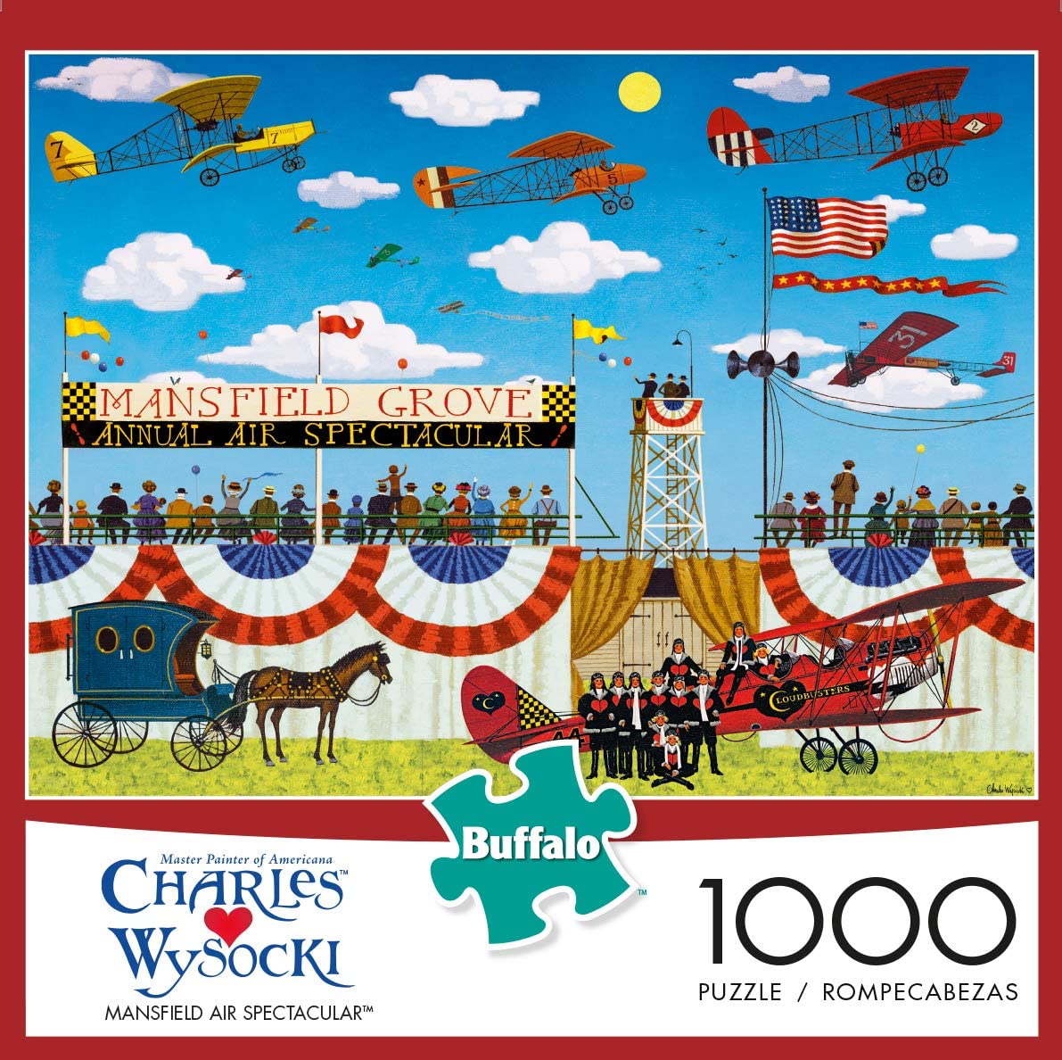 楽天市場 ジグソーパズル 海外製 アメリカ 送料無料 Buffalo Games Charles Wysocki Mansfield Air Spectacular 1000 Piece Jigsaw Puzzleジグソーパズル 海外製 アメリカ Angelica