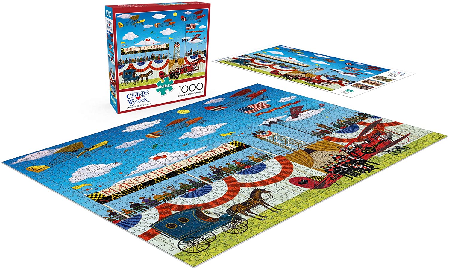 楽天市場 ジグソーパズル 海外製 アメリカ 送料無料 Buffalo Games Charles Wysocki Mansfield Air Spectacular 1000 Piece Jigsaw Puzzleジグソーパズル 海外製 アメリカ Angelica