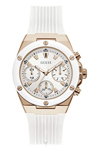 腕時計 ゲス GUESS レディース Guess Rose Gold-Tone + White Silicone Multifunction Watch, Rose Gold-Tone/White腕時計 ゲス GUESS レディース|angelica