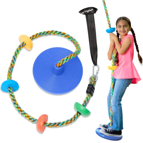 ジャングルジム ブランコ 屋内 屋外遊び 幼児 Seat Strap 小学生 Carabiner 送料無料 Jungle Gym Kingdom Tree Swing For Kids Single Disc Seat Rope Climbing And Set And Foot 4 Strap Treehouse ブランコ Rainbow W