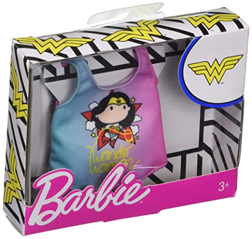 バービー バービーあやつり人形 Barbie Clothes: Wonder Woman Character Top Dolls, Pink \u0026 Blue Tee with Wonder Woman Graphic, Gift for 3 to 8 Year Oldsバービー バービーあやつり人形