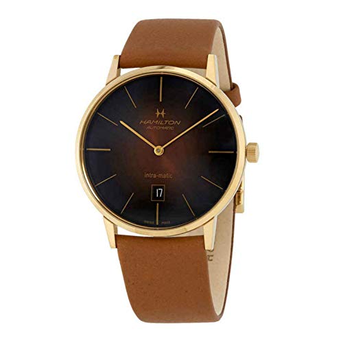 ウオッチ ハミルトン メンズ Hamilton American Classic Automatic Men\u0027s Watch, 42粍 Stainless Steel Case, Swiss Made, Brown Dial Analog Wrist Watch for Men, 50m Waterproof, Sapphire Crystal, Calf Leather Strapウオッチ ハミルトン メンズ