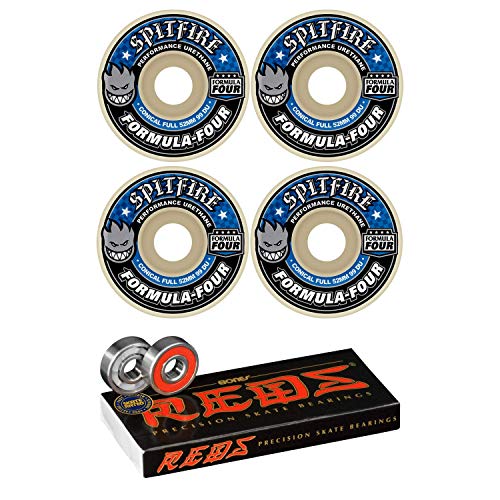 ウィール タイヤ スケボー スケートボード 海外モデル Spitfire Skateboard Wheels F4 99A Conical Full  Formula Four 54mm with Bones Reds Bearingsウィール 福袋特集