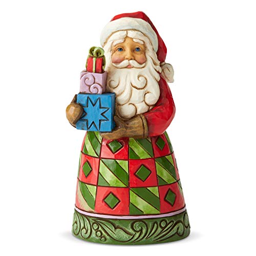 エネスコ Enesco 飾りつけ 室内装飾 外国でひな形 亜米利加 Enesco Jim Shore Heartwood Creek Santa with Presents Pint-Size Figurine, 5.12 Inch, Multicolorエネスコ Enesco 飾りつけ 室内装飾 外国でひな形 亜米利加