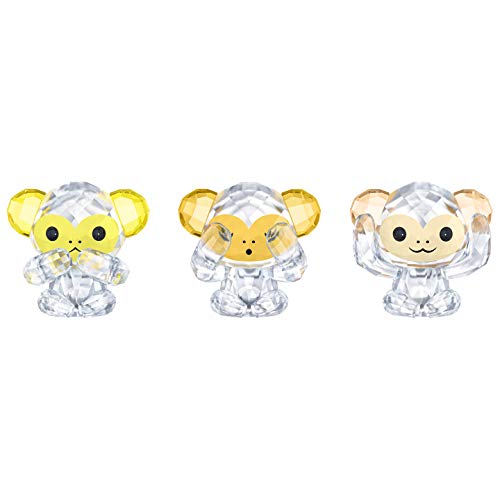 スワロフスキー Swarovski 三匹の賢い猿 「見ざる、聞かざる、言わざる」 約3.6センチ 5428005 動物 クリスタル インテリア