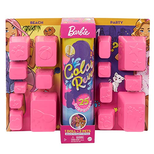 バービー バービー人形 ?Barbie Color Reveal Doll Set with 25 Surprises Including 2 Pets & Day-to-Night Transformation: 15 Mystery Bags Contain Doll Clothes & Accessories for 2 Looks; Water Reveals Look of Metallic Dollバービー バービー人形｜angelica
