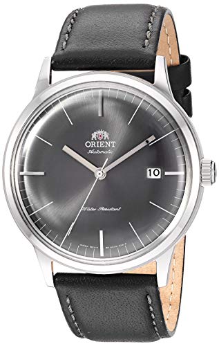 腕時計 オリエント メンズ Orient Men's '2nd Gen. Bambino Ver. 3' Automatic Stainless Steel and Leather Dress Watch, Color: Gray (Model: TAC0000CA0)腕時計 オリエント メンズ|angelica