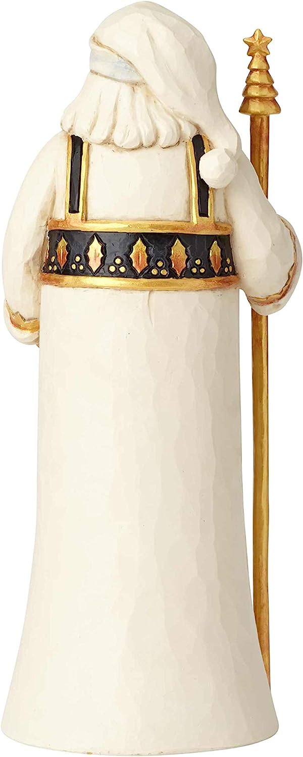 エネスコ Enesco 置物 インテリア ディズニー 海外モデル 【送料無料】Enesco Jim Shore Heartwood Creek Black and Gold Santa With Staffエネスコ Enesco 置物 インテリア ディズニー 海外モデル
