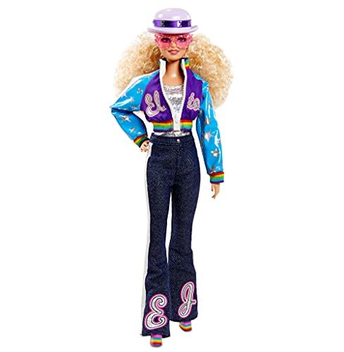 バービー バービーあやつり人形 バービーコレクター コレクタブルバービー 寄せあわせ Barbie Elton John Collector Doll (12-inch, Curly Blonde Hair) インチ Bomber Jacket and Flared Denim, witバービー バービーあやつり人形 バービーコレクター コレクタブルバービー 寄せあわせ