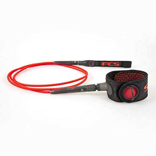 サーフィン リーシュコード マリンスポーツ FCS Freedom Surfboard Leash - 6' feet - Fire - High Tensile Over-Braided Nylon Cordサーフィン リーシュコード マリンスポーツ