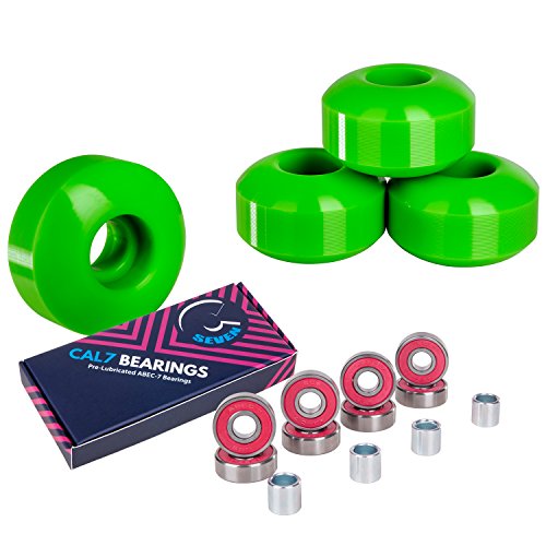 ウィール タイヤ スケボー スケートボード 海外モデル Cal 7 Skateboard Wheels and Bearings | 52mm 99A Wheel Set Combo (Green)ウィール タイヤ スケボー スケートボード 海外モデル
