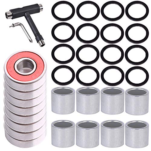 人気ブランドを ウィール タイヤ スケボー スケートボード 海外モデル 送料無料 Videopup 8pcs Red Skateboard Bearings 608rs Abec 9 1 Set T Tool Accessory 1 T Type Allen Key 1 L Type Wrench Screwdriver 8pss Bウィール タイヤ スケボー スケートボード