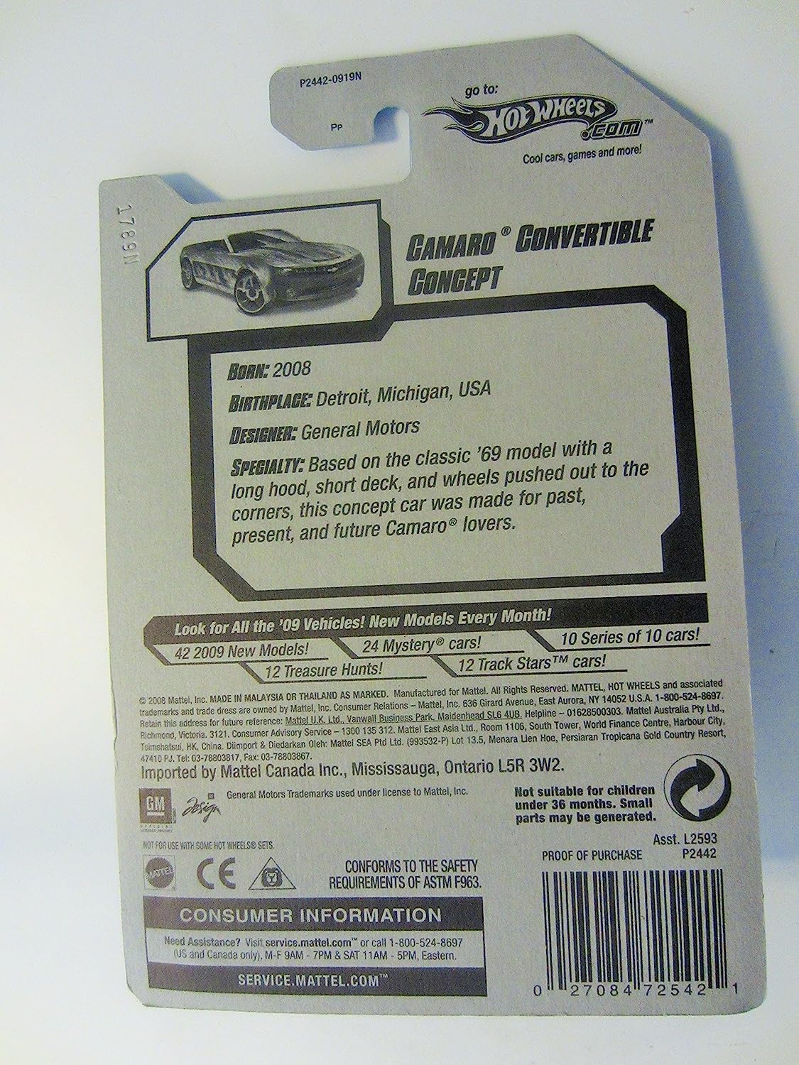 ホットウィール マテル ミニカー ホットウイール 【送料無料】HOT WHEELS 2009 '09 HEAT FLEET 2010 '10 06 OF 10 CAMARO CONVERTIBLE CONCEPT RED WITH FLAMES 122/190ホットウィール マテル ミニカー ホットウイール