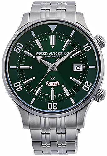 腕時計 オリエント メンズ Orient RA-AA0D03E1HB Men's Weekly King Diver Stainless Steel Green Dial Day Date Automatic Watch腕時計 オリエント メンズ|angelica