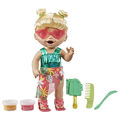 楽天 ベビーアライブ 赤ちゃん おままごと ベビー人形 Baby Alive Sunshine Snacks Doll Eats And Poops Summer Themed Waterplay Baby Doll Ice Pop Mold Toy For Kids Ages 3 And Up Blonde Hairベビーアライブ 赤ちゃん おままごと ベビー人形 Angelica