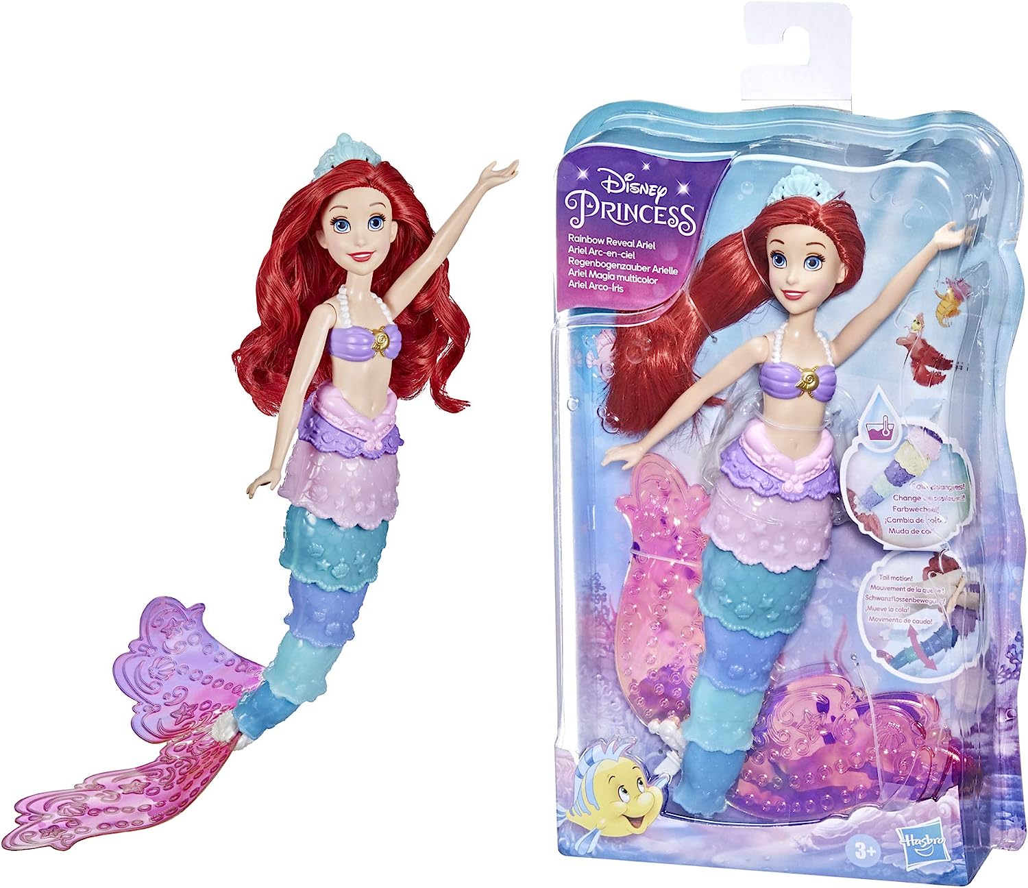 楽天市場 リトル マーメイド アリエル ディズニープリンセス 人魚姫 送料無料 Disney Princess Rainbow Reveal Ariel Color Change Doll Water Toy Inspired By The Disney S The Little Mermaid For Giリトル マーメイド アリエル ディズニープリンセス 人魚姫