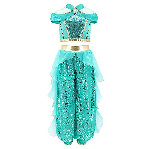 楽天市場 アラジン ジャスミン ディズニープリンセス 送料無料 Disney Jasmine Costume For Girls Aladdin Size 5 6 Turquoiseアラジン ジャスミン ディズニープリンセス Angelica