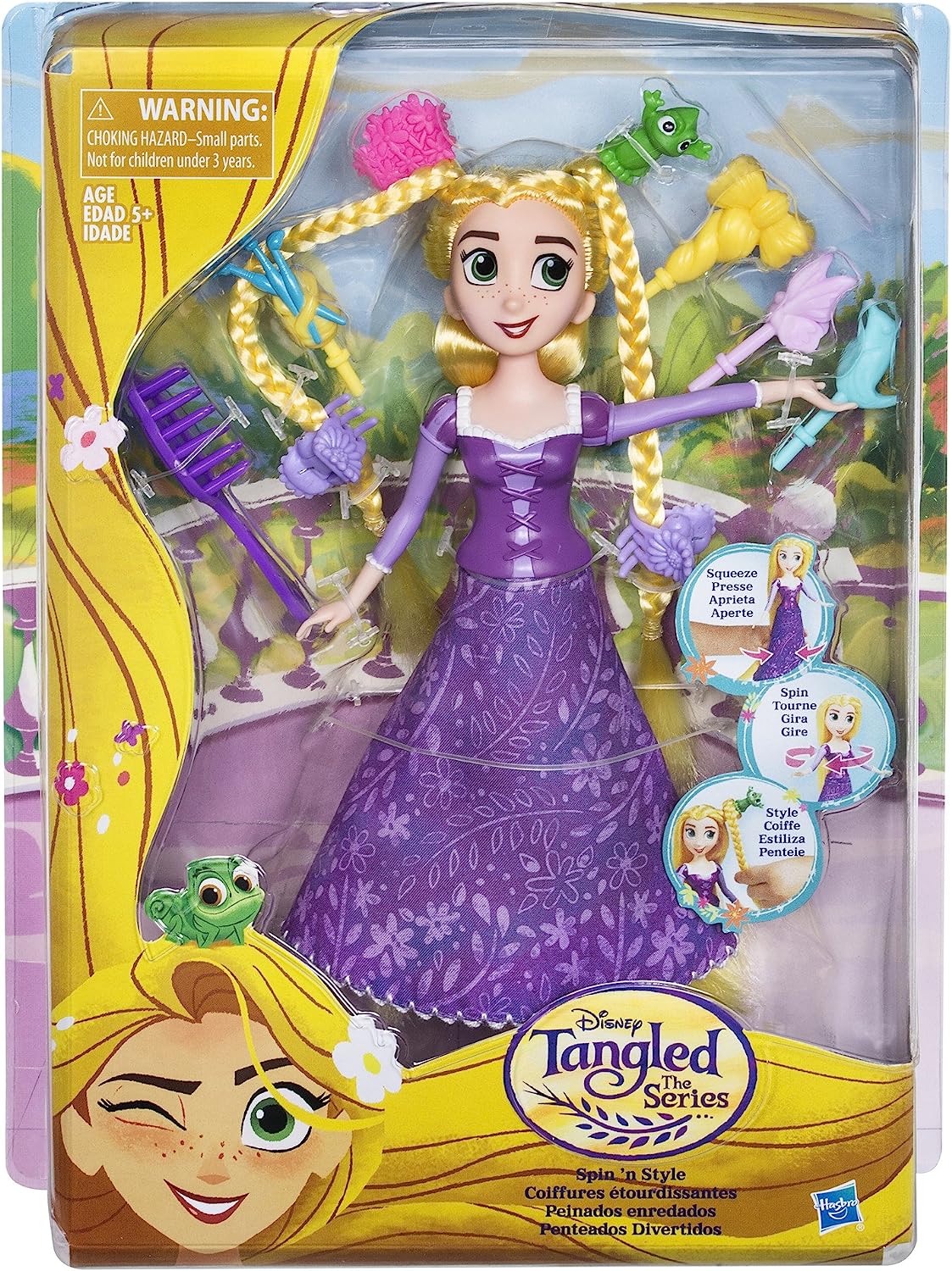 高閣の官庁のラプンツェル タングルド ウォルトディズニー妃 貨物輸送無料 Disney Tangled The Series Spin N Style Rapunzel塔の上のラプンツェル タングルド ディズニープリンセス Daemlu Cl