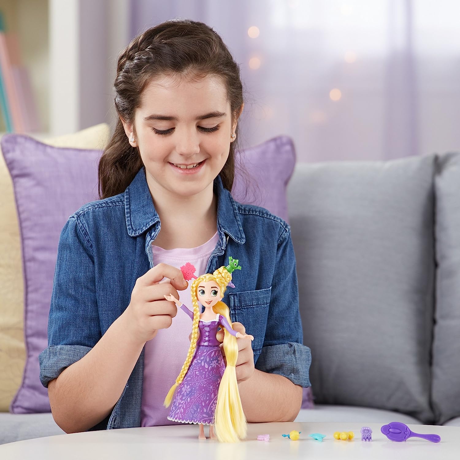 高閣の官庁のラプンツェル タングルド ウォルトディズニー妃 貨物輸送無料 Disney Tangled The Series Spin N Style Rapunzel塔の上のラプンツェル タングルド ディズニープリンセス Daemlu Cl