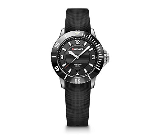 安い 腕時計 ウェンガー スイス メンズ 腕時計 Wenger Seaforce Watch Black Dial Black Silicone Strap腕時計 ウェンガー スイス メンズ 腕時計 激安の Neostudio Ge