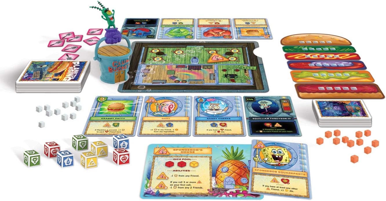 配送員設置送料無料 スポンジボブ カートゥーンネットワーク Spongebob キャラクター アメリカ限定多数 Usaopoly Spongebob Plankton Rising Cooperative Dice And Card Game Featuriスポンジボブ カートゥーンネットワーク Spongebob キャラクター アメリカ限定多数