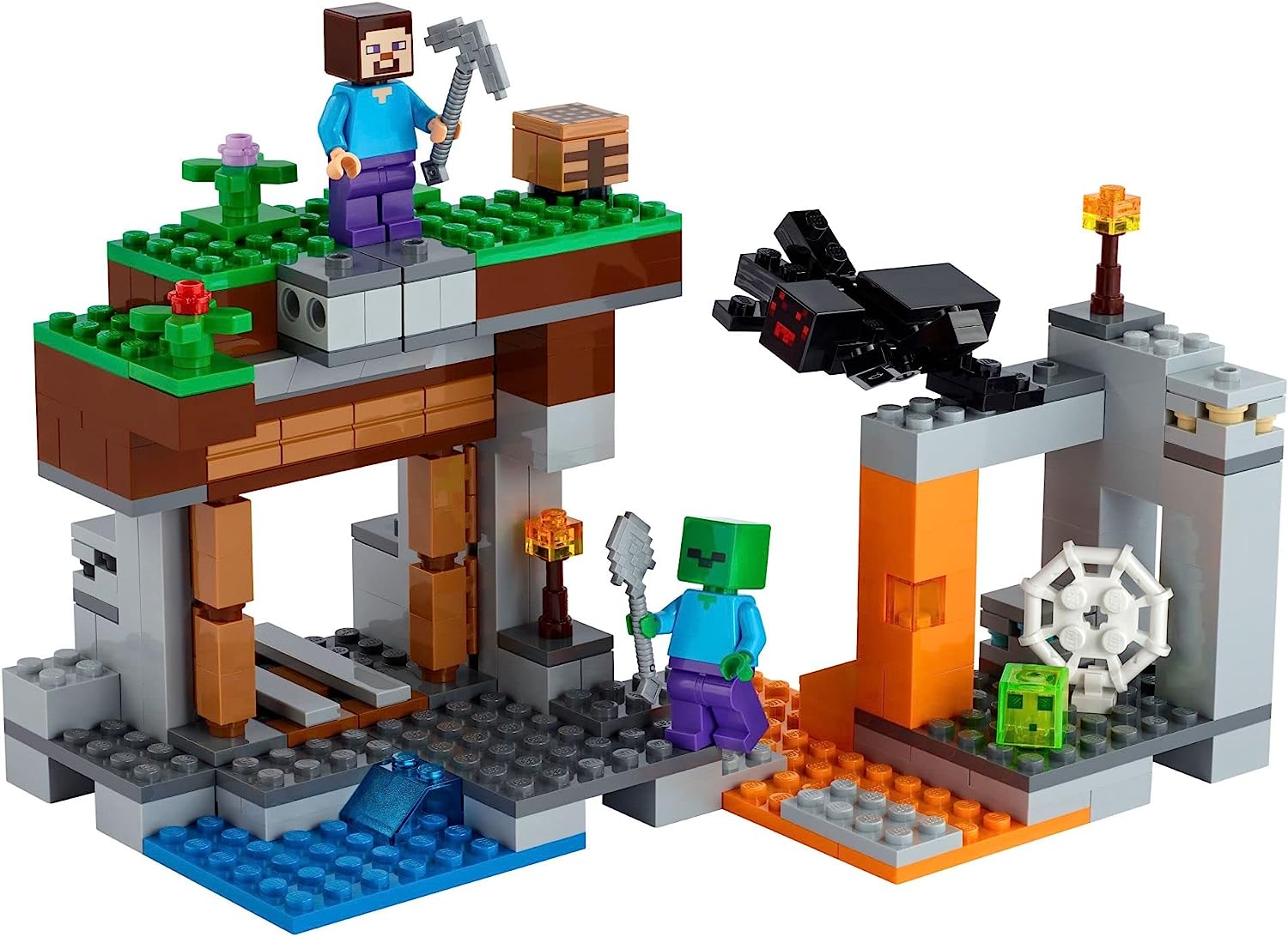 全国組立設置無料 楽天市場 レゴ マインクラフト 送料無料 Lego Minecraft The Abandoned Mine Zombie Cave Battle Playset With Minecraft Action Figures And A Toy Spider New 21 248 Pieces レゴ マインクラフト Angelica 楽天1位 Www