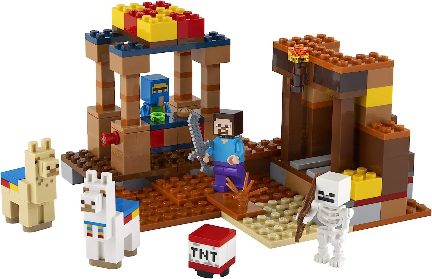 楽天市場 レゴ マインクラフト 送料無料 Lego Minecraft The Trading Post Collectible Action Figure Playset With Minecraft S Steve And Skeleton Toys New 21 1 Pieces レゴ マインクラフト Angelica