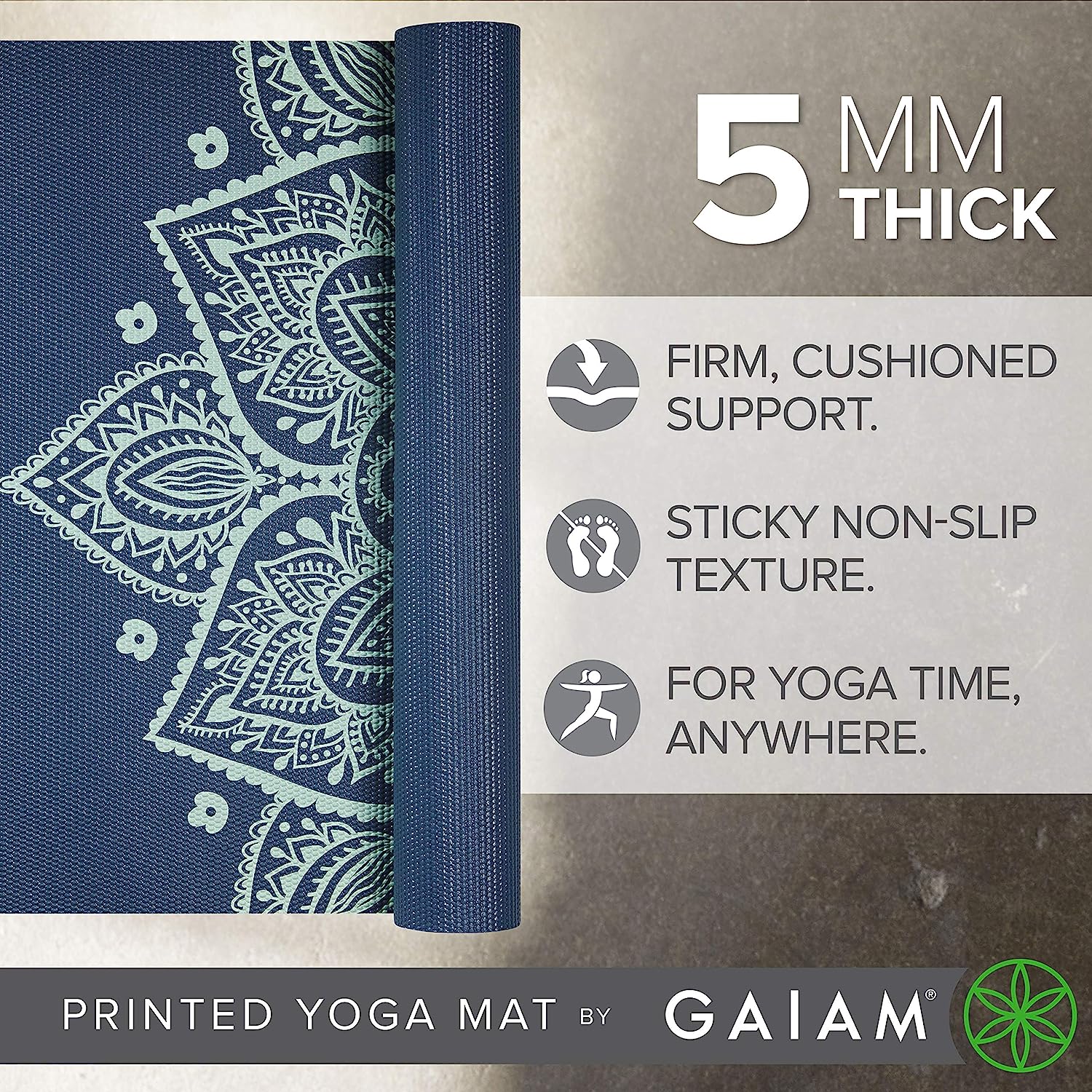 日本全国送料無料 ヨガマット フィットネス 送料無料 Gaiam Yoga Mat Premium Print Non Slip Exercise Fitness Mat For All Types Of Yoga Pilates Floor Workouts Indigo Sundial 5mmヨガマット フィットネス 売り切れ必至 Blog Myfan Com