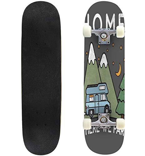 大注目 スタンダードスケートボード スケボー 海外モデル 直輸入 Puiuoo Camping Home Is Where We Park It Campervan Gift Longboard Skateboard Boys And Girls Beginners Professional Adult Roadスタンダードスケートボード スケボー 海外モデル 直輸入