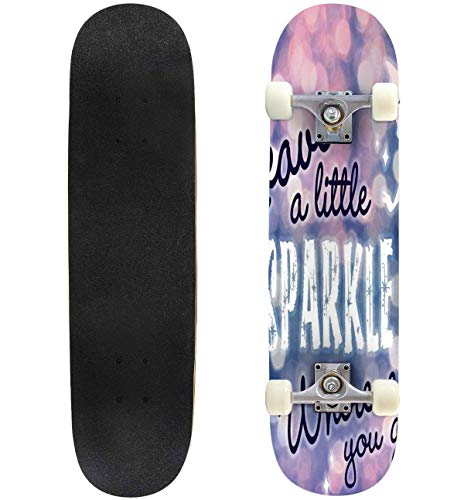 受賞店舗 スタンダードスケートボード スケボー 海外モデル 直輸入 Puiuoo Leave A Little Sparkle Wherever You Go Longboard Skateboard Boys And Girls Beginners Professional Adult Road Brush Stスタンダードスケートボード スケボー 海外モデル 直輸入