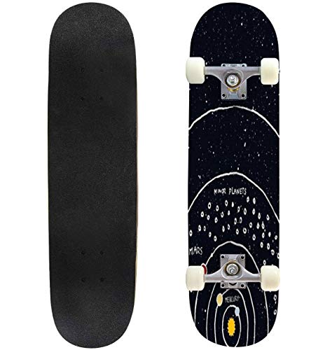 国内配送 スタンダードスケートボード スケボー 海外モデル 直輸入 Puiuoo Solar System Longboard Skateboard Boys And Girls Beginners Professional Adult Road Brush Street Maple Boards Four Wheスタンダードスケートボード スケボー 海外モデル 直輸入