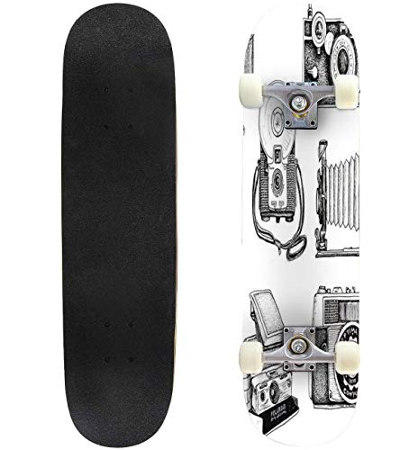 55 以上節約 スタンダードスケートボード スケボー 海外モデル 直輸入 Puiuoo Vintage Camera Collection Longboard Skateboard Boys And Girls Beginners Professional Adult Road Brush Street Maple Boスタンダードスケートボード スケボー 海外モデル 直輸入