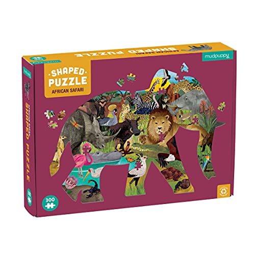 ジグソーパズル 海外製 アメリカ Mudpuppy African Safari 300 Piece Shaped Puzzle from Mudpuppy - 22.75" x 15.5" Elephant Shaped Jigsaw Puzzle for Kids, Provides Hours of Family Fun, Ages 7+ジグソーパズル 海外製 アメリカ|angelica