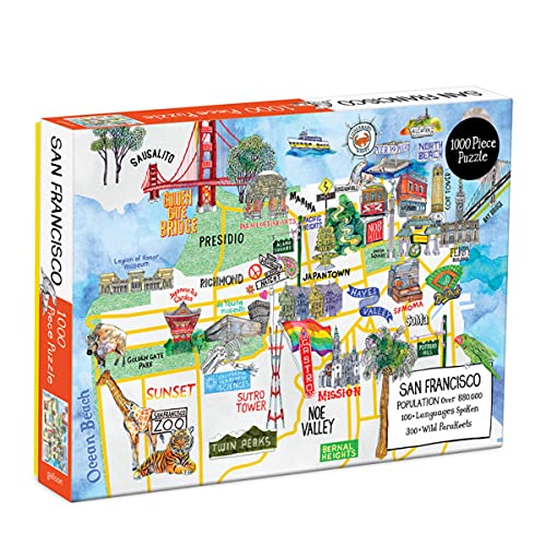 ジグソーパズル 海外製 アメリカ Galison San Francisco Puzzle, 1,000 Pieces, 20&rdquo;x27&rdquo; ? Jigsaw Puzzle Featuring a Map of Famous San Francisco Landmarks? Thick,Sturdy Pieces,Challenging Family Activity,Great Gift Idジグソーパズル 海外製 アメリカ｜angelica