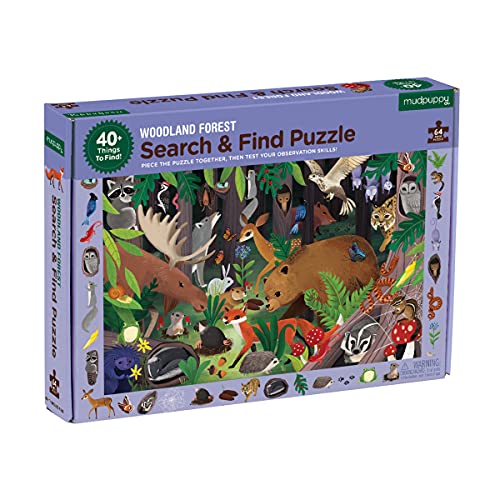 ジグソーパズル 海外製 アメリカ Mudpuppy Woodland Forest ? 64 Piece Search & Find Puzzle Jigsaw Puzzle Featuring Diverse Woodland Animals and Over 40 Hidden Images to Find for Ages 4+ジグソーパズル 海外製 アメリカ|angelica