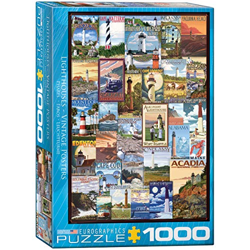 ジグソーパズル 海外製 アメリカ EuroGraphics Lighthouses Vintage ADS Puzzle (1000 Piece), 6000-0779 , Blueジグソーパズル 海外製 アメリカ|angelica