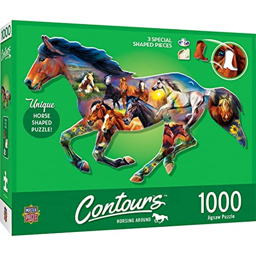 ジグソーパズル 海外製 アメリカ MasterPieces 1000 Piece Jigsaw Puzzle for Adults, Family, Or Youth - Horsing Around - 38"x25"ジグソーパズル 海外製 アメリカ｜angelica