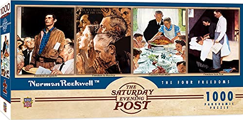 ジグソーパズル 海外製 アメリカ MasterPieces 1000 Piece Jigsaw Puzzle For Adults, Family, Or Youth- The Four Freedoms by Norman Rockwell - 13"x39"ジグソーパズル 海外製 アメリカ|angelica