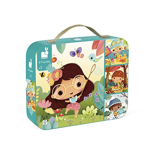 ジグソーパズル 海外製 アメリカ Janod 4 Progressive 4 Seasons Jigsaw Puzzles 6, 9, 12 & 16 Piece - Ages 3+ - J02658ジグソーパズル 海外製 アメリカ|angelica