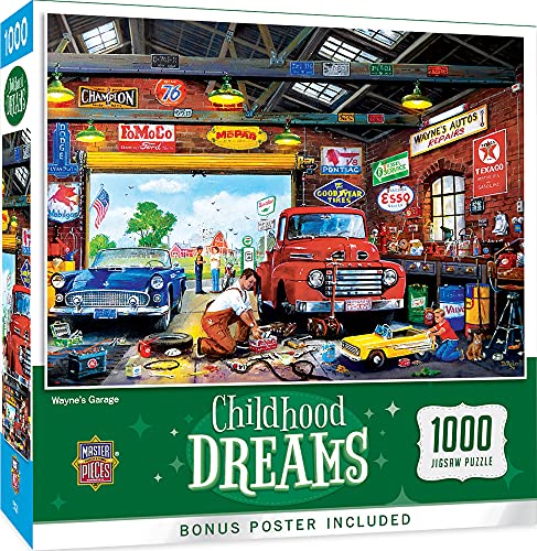 ジグソーパズル 海外製 アメリカ MasterPieces - 1000 Piece Jigsaw Puzzle, Wayne&rsquo;s Garage, Fun for Adults, Family, Kids, Matte Finish, 19.25" x 26.75"ジグソーパズル 海外製 アメリカ｜angelica