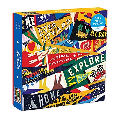ジグソーパズル 海外製 アメリカ Galison Celebrate Everything Puzzle, 1000 Pieces, 27&rdquo; x 20&rdquo; ? Jigsaw Puzzle Featuring a Collage of Colorful, Celebratory Messages ? Thick, Sturdy Pieces, Challenging Family Activitジグソーパズル 海外製 アメリカ｜angelica