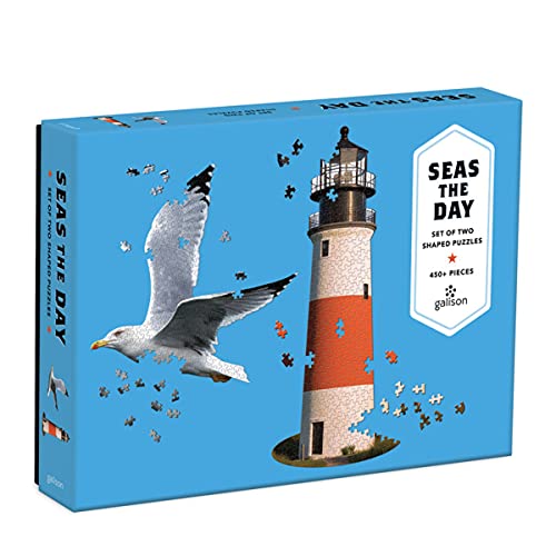 ジグソーパズル 海外製 アメリカ Galison Seas The Day 2-in-1 Shaped Puzzle, 450+ Pieces ? Includes 2 Die-Cut Shaped Puzzles: A Lighthouse & A Seagull ? Thick, Sturdy Pieces, Challenging Family Activity, Great Gift Ideジグソーパズル 海外製 アメリカ|angelica