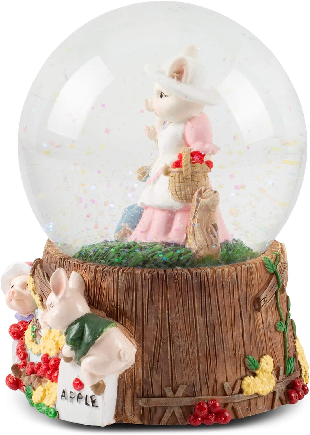 スノーグローブ 雪 置物 インテリア 海外モデル 送料無料 Elanze Designs Momma Pigs And Piglets Figurine 100mm Water Globe Plays Tune Take Me Home