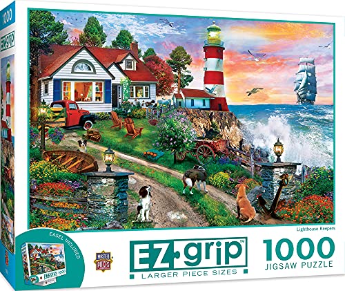 ジグソーパズル 海外製 アメリカ MasterPieces 1000 Piece EZ Grip Jigsaw Puzzle for Adults, Family, Or Youth - Lighthouse Keepers - 23.5"x34"ジグソーパズル 海外製 アメリカ｜angelica