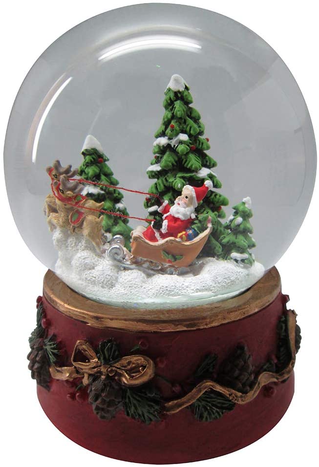 ポイント10倍 スノーグローブ 雪 置物 インテリア 海外モデル 送料無料 Kurt S Adler Kurt Adler 100mm Santa On Sleigh Musical Snowglobe Multiスノーグローブ 雪 置物 インテリア 海外モデル 最新コレックション Jurnalselulosa Org