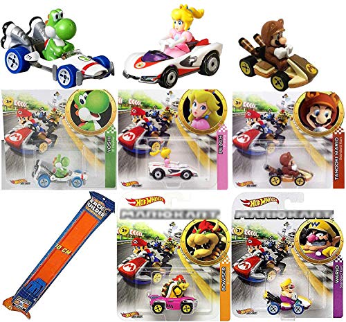 珍しい ホットウィール マテル ミニカー ホットウイール Wing Pink Kart Mario Car Set Toy Bowser Badwagon Mariokart Character Bundle Princess Peach Yoshi B Dasher Wario And Mario Tanooki Standaホットウィール マテル ミニカー ホットウイール Angelica