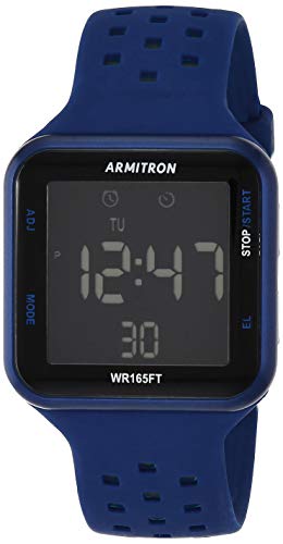 腕時計 アーミトロン メンズ Armitron Sport Unisex 40/8417BLU Grey Accented Digital Chronograph Blue Perforated Silicone Strap Watch腕時計 アーミトロン メンズ｜angelica