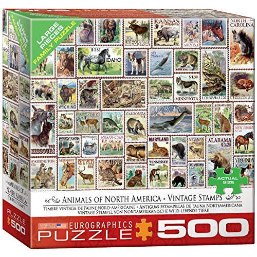 ジグソーパズル 海外製 アメリカ Animals of North America - Vintage Stampsジグソーパズル 海外製 アメリカ｜angelica