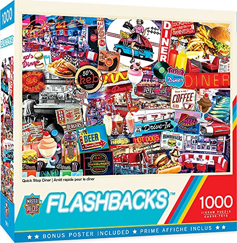 ジグソーパズル 海外製 アメリカ MasterPieces - 1000 Piece Jigsaw Puzzle, Quick Stop Diner, Fun for Adults, Family, Kids, Non-Glare Finish, 19.25" x 26.75"ジグソーパズル 海外製 アメリカ|angelica